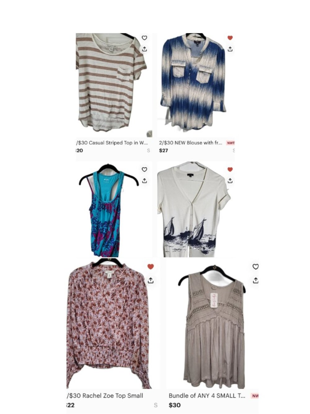 Bundle of ANY 4 SMALL Tops